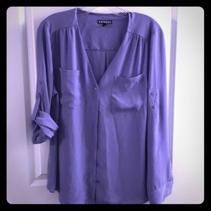 Lavender Portofino Shirt from Express, Sz L